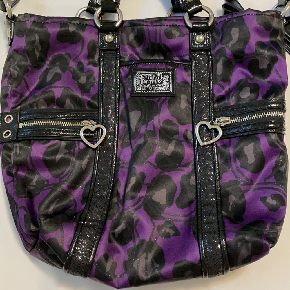 EXC Coach Poppy Purple Ocelot Bag